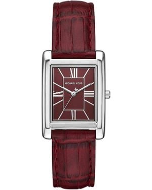 Michael Kors Essex Three-hand Leather Watch - Red