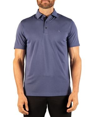 Tailorbyrd Classic Modal-blend Short-sleeve Solid Polo Shirt - Blue
