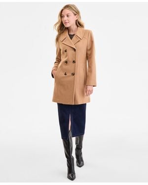 Anne Klein Double-breasted Peacoat - Blue