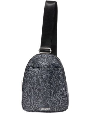 Baggallini Mini Double Zip Sling Bag - Blue