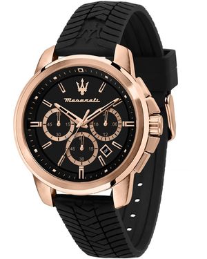 Maserati Chronograph Silicone Watch - Black