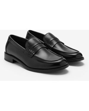 Mango Nappa Leather-effect Moccasins - Black