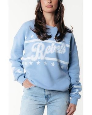 Colourful Rebel Rebels Stars Dropped Shoulder Sweat - Blue
