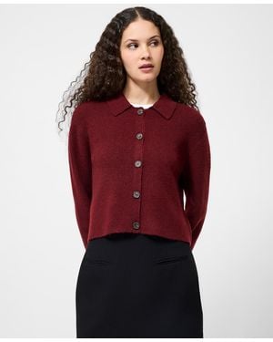 French Connection Knit Long Sleeve Cardigan - Red