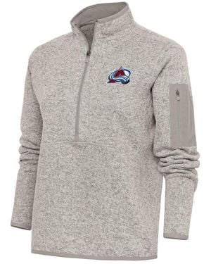 Antigua Colorado Avalanche Team Logo Fortune Quarter-zip Jacket - Gray