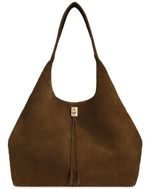 Rebecca Minkoff Darren Signature Large Suede Carryall Shoulder Bag - Brown
