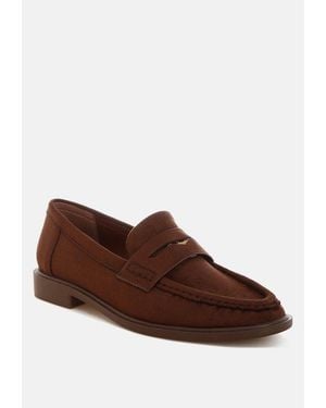 LONDON RAG Stahla Round Toe Loafers - Brown
