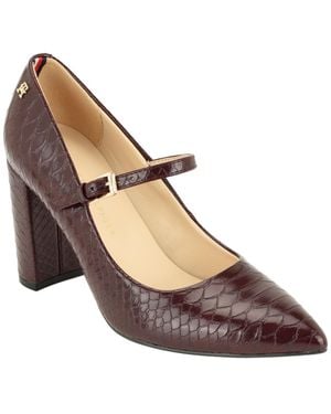Tommy Hilfiger Aveniz High Block Heel Mary Jane Pumps - Brown