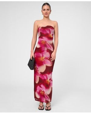 Rachel Roy Isola Mesh Strapless Maxi Dress - Red