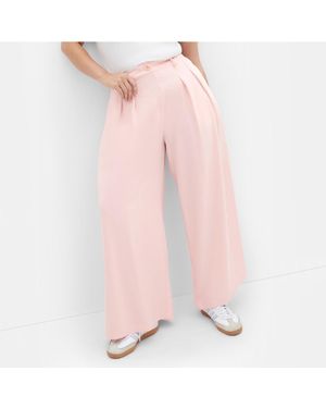 City Chic Abbie Wide Leg Pant - Pink