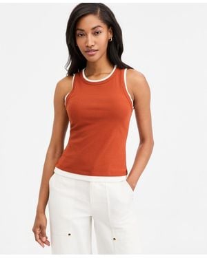 On 34th Micro Rib Faux-layered Tank Top