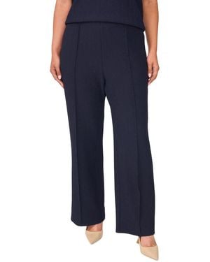 Vince Camuto Plus Size Pull-on Pintuck Kick Flare Pants - Blue