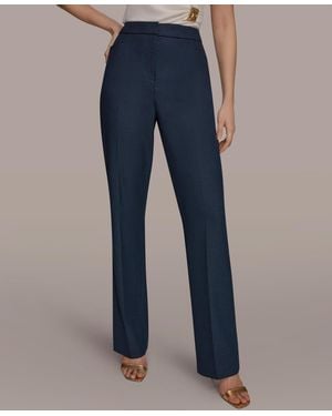 Donna Karan Straight Leg Front Rise Pants - Blue