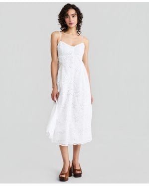And Now This Cotton Eyelet Back-cutout Dress - White