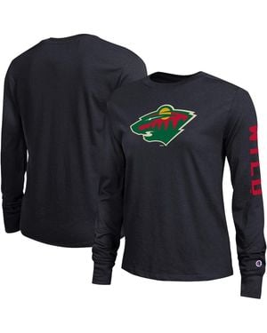 Champion Minnesota Wild 2-hit Long Sleeve T-shirt - Blue