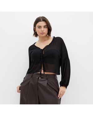 City Chic Plus Size Corina Plain Top - Black