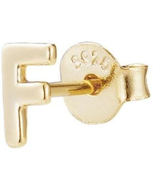 Adornia Fine 14k Gold Vermeil .925 Sterling Silver Single Initial Stud Earring - Metallic