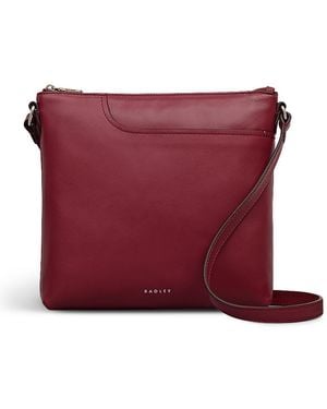 Radley Pockets Small Leather Zip Top Crossbody Bag - Red