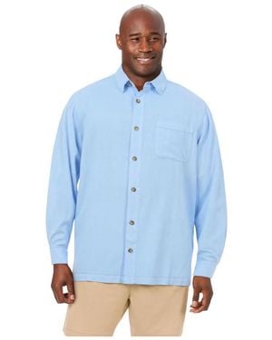 Kingsize Big And Tall Long Sleeve Linen Shirt - Blue