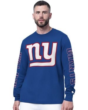 Starter New York Giants Clutch Hit Ii Long-sleeve T-shirt - Blue