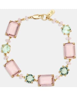 Ralph Lauren Gold-tone Mixed Cut Stone Chain Link Bracelet - Natural