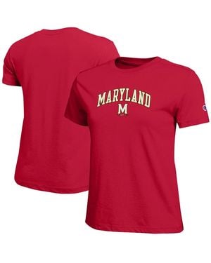 Champion Maryland Terrapins Arched Over Logo T-shirt - Red