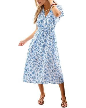 CUPSHE Soft Launch Floral Maxi Beach Dress - Blue