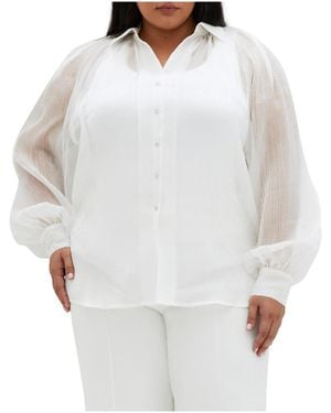 City Chic Plus Size Iliana Shirt - White