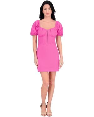 Siena Jewelry Puff-sleeve Sheath Dress - Pink
