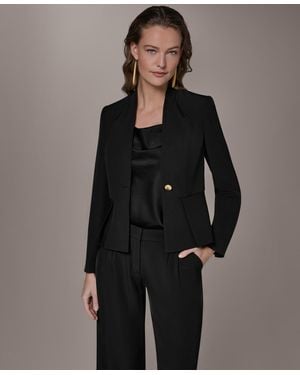 Donna Karan One Button Blazer Jacket - Black