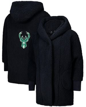 Jill Martin And The Best Lounger In The World Milwaukee Bucks Oversized Open-front Hoodie Sweater - Blue