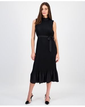 Sam Edelman Sleeveless Pleated Midi Dress - Black