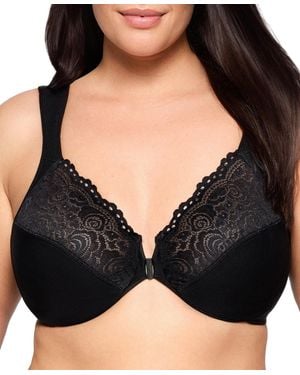 Glamorise Plus Size Wonderwire Front-closure Underwire Bra - Black