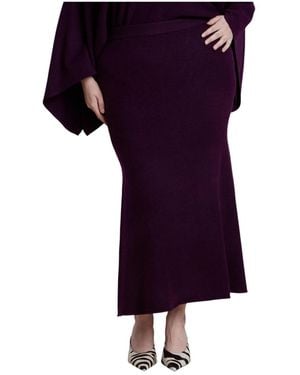Eloquii Sweater Maxi Skirt - Purple