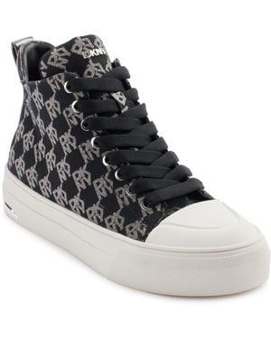 DKNY Yaser Lace-up Mid Top Sneakers - Black