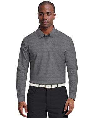 PGA TOUR Jaspe Print Long-sleeve Golf Polo Shirt - Gray