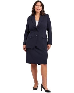 Avenue Plus Size Cool Hand Classic Blazer - Blue
