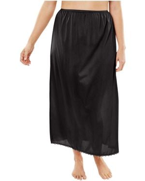 Comfort Choice Plus Size Half Slip 35" 2-pack - Black