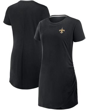 Fanatics New Orleans Saints Ruched Drape T-shirt Dress - Black