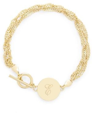 Brook and York 14k Gold Plated Sophie Initial toggle Bracelet - Metallic