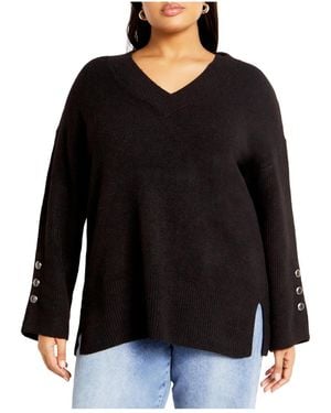 City Chic Plus Size Jamie Sweater - Black