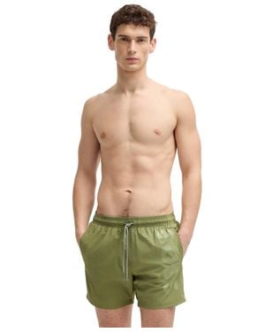 BOSS Boss By Contrast-logo Swim Shorts - Green