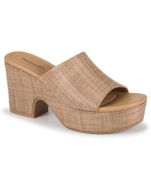 BareTraps Teah Slip-on Wedge Sandals - Brown