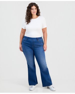 Style & Co. Plus Size Pull-on Shaping High-rise Bootcut Jeans - Blue