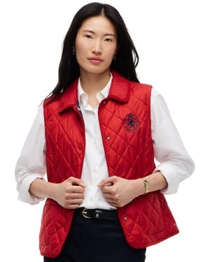 Tommy Hilfiger Quilted Club Collar Vest - Red