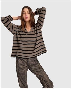 Alembika Surfside Collared Sweater - Brown