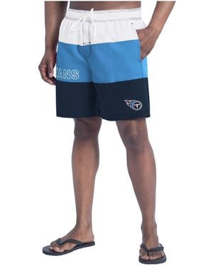 G-III 4Her by Carl Banks Navy/light Blue Tennessee Titans Sunrise Volley Swim Shorts