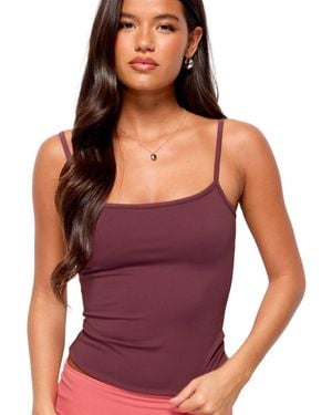 Edikted Ambar Reversible Scoop Neck Fitted Tank Top - Purple