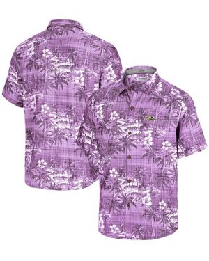 Tommy Bahama Baltimore Ravens Coconut Point Isla Palmetta Camp Button-up Shirt - Purple