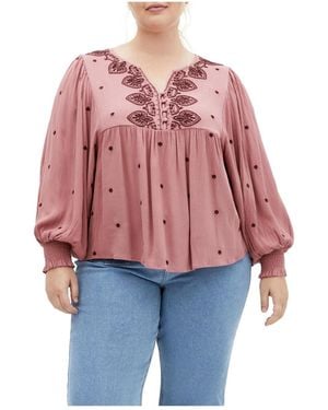 City Chic Plus Size Amalie Top - Red